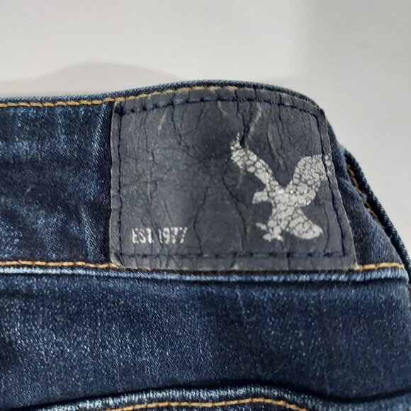 American Eagle Super Stretch Skinny Women Dark Blue Jeans Size 2Long 28x30.5 - Picture 6 of 12